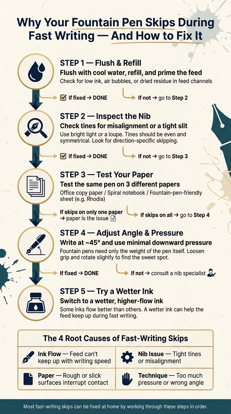 How to Fix Fountain Pen Skipping: 5-Step Troubleshooting Guide
