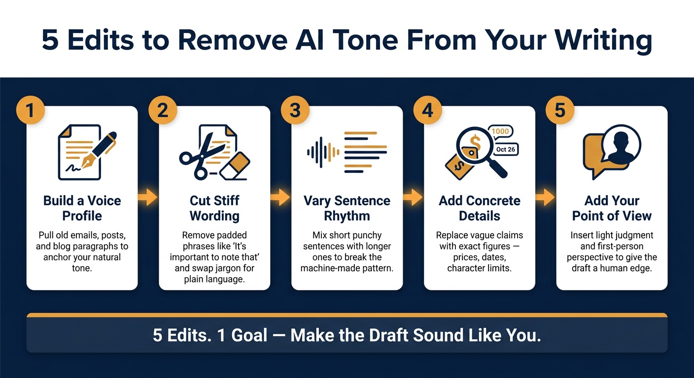 5 Edits to Remove AI Tone From Your Writing
