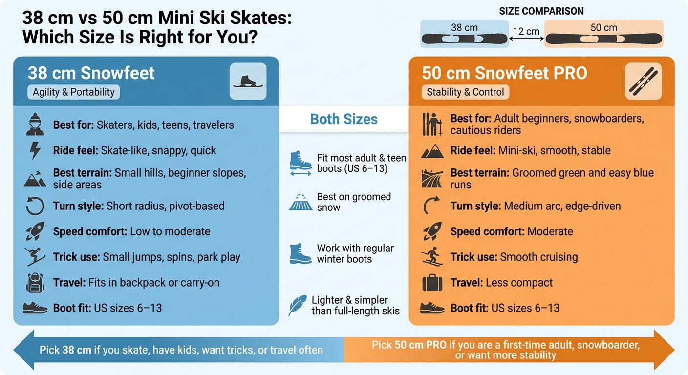 38 cm vs 50 cm Mini Ski Skates: Which Size Is Right for You?