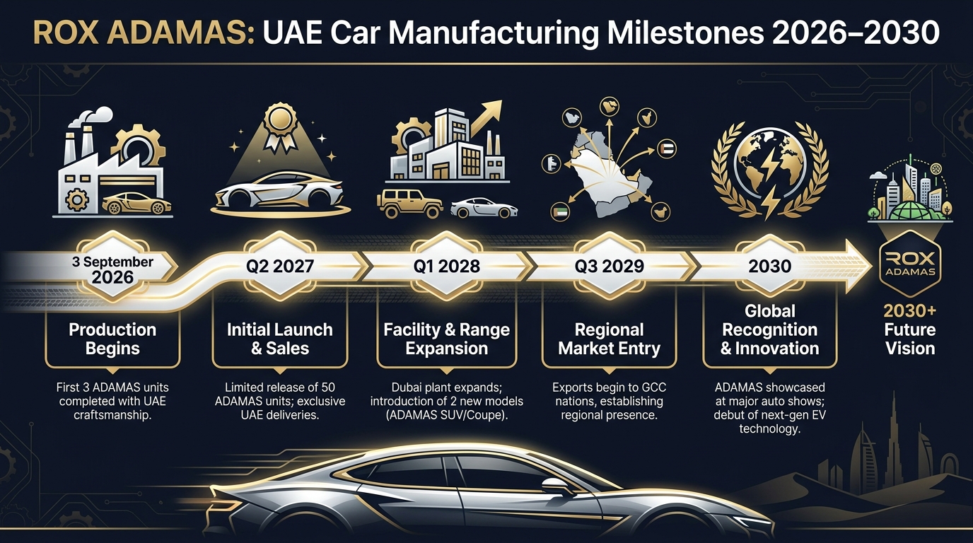 ROX ADAMAS: UAE Car Manufacturing Milestones 2026–2030