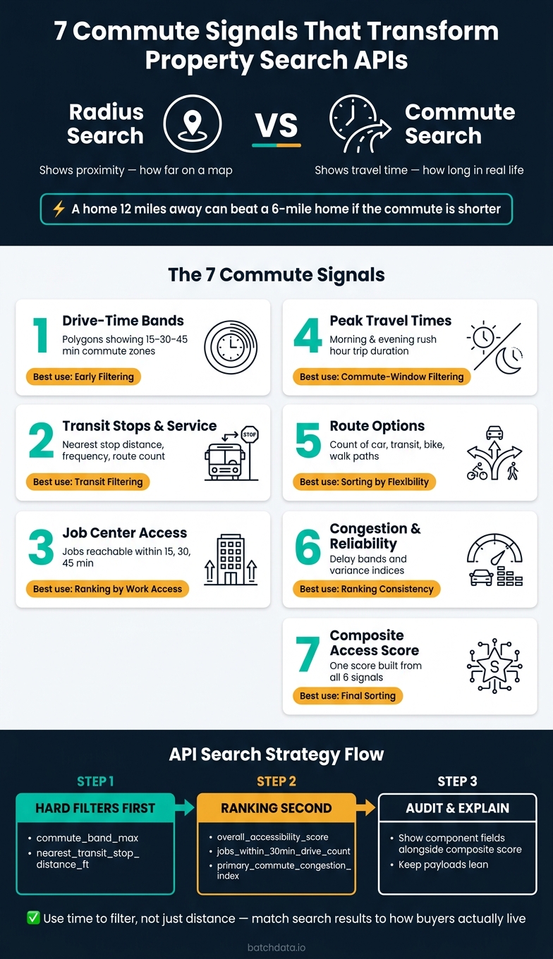 7 Commute Signals for Property Search APIs: Distance vs. Time-Based Search