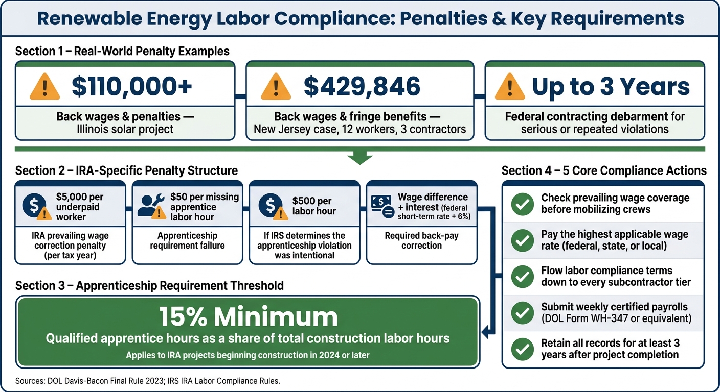 Renewable Energy Labor Compliance: Key Penalties & Requirements at a Glance