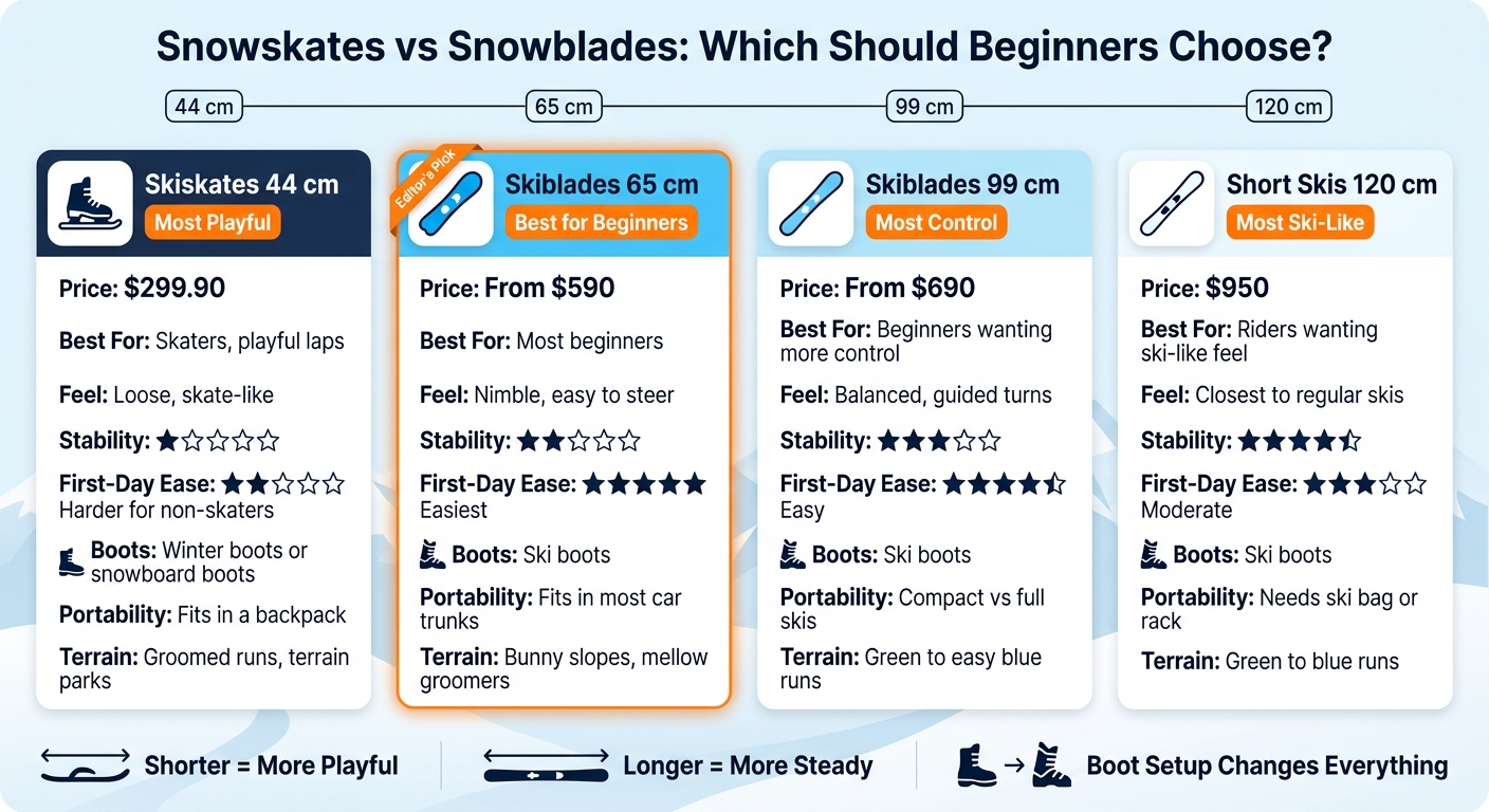 Snowskates vs Snowblades: Beginner's Visual Comparison Guide