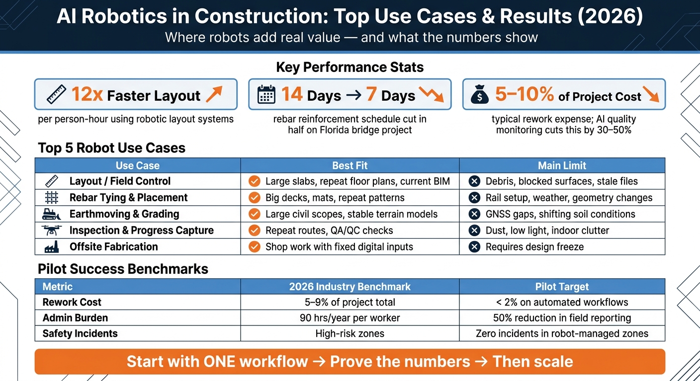 AI Robotics in Construction: Top Use Cases, Benefits & Benchmarks (2026)