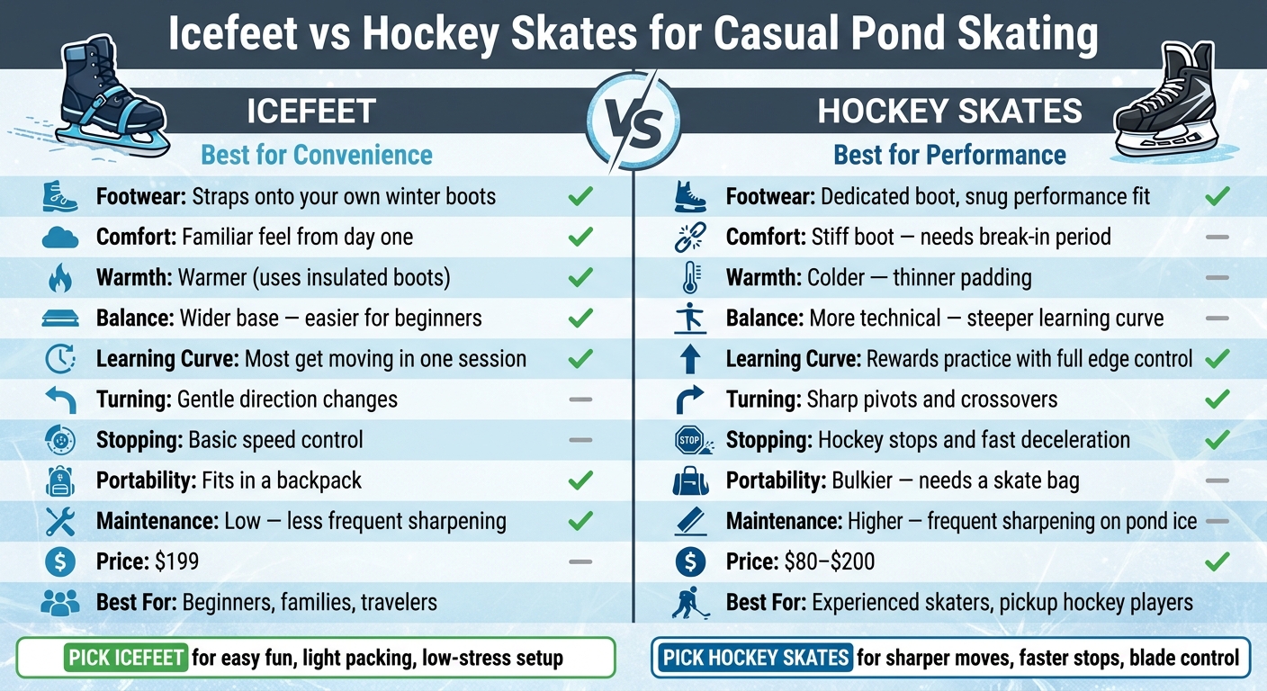 Icefeet vs Hockey Skates: Casual Pond Skating Comparison