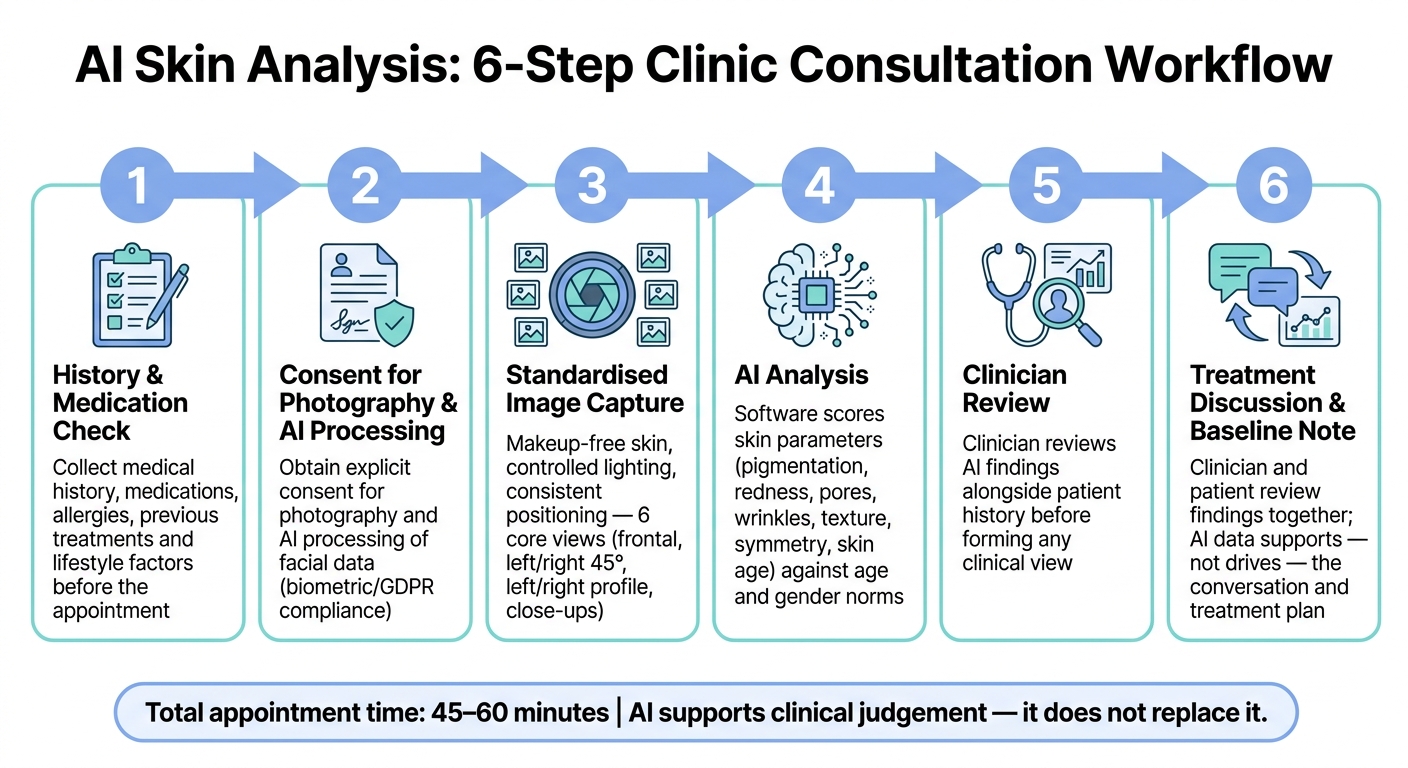 AI Skin Analysis Clinic Workflow: 6-Step Consultation Process