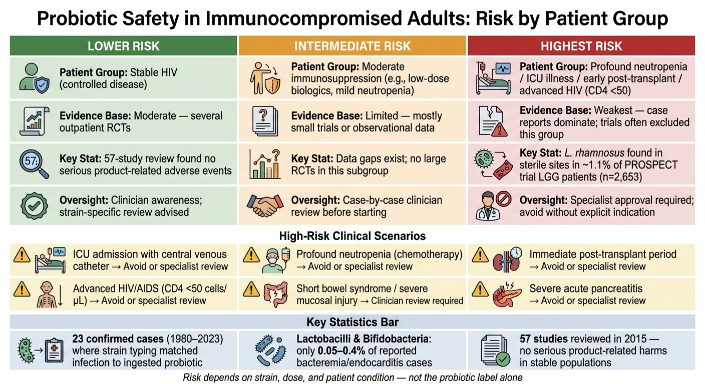 Probiotic Safety in Immunocompromised Adults: Risk by Patient Group
