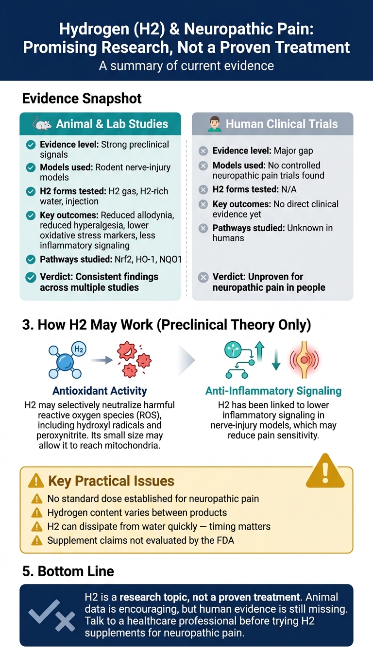 Hydrogen & Neuropathic Pain: Animal Evidence vs. Human Evidence
