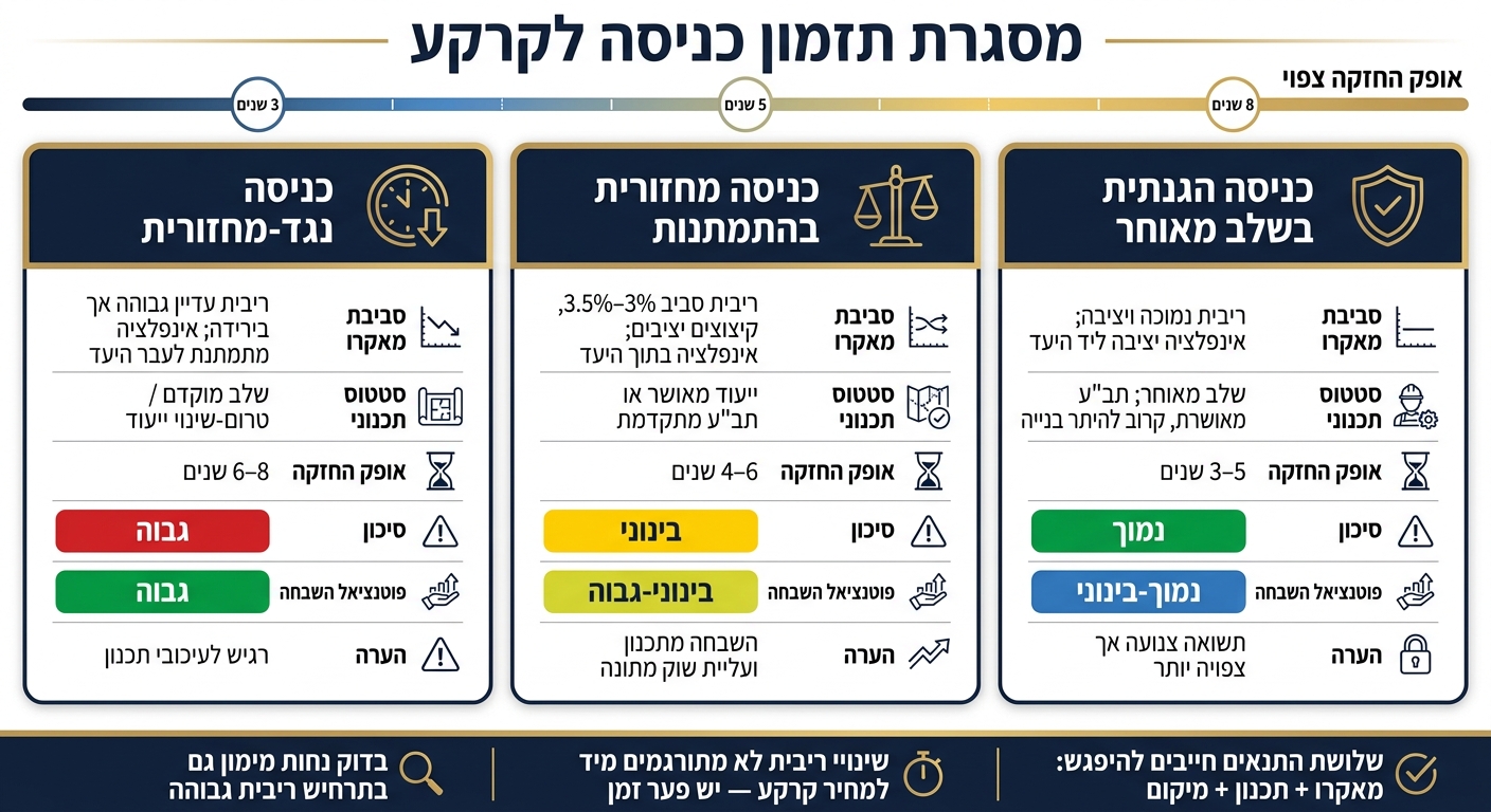 מסגרת תזמון כניסה לקרקע: מאקרו, תכנון וסיכון