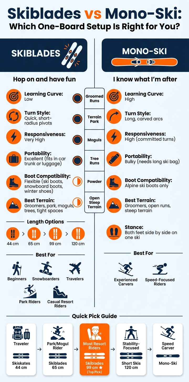 Skiblades vs Mono-Ski: Which One-Board Setup Is Right for You?