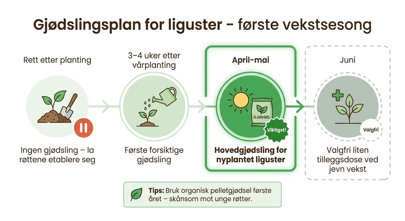 Gjødslingsplan for liguster – første vekstsesong