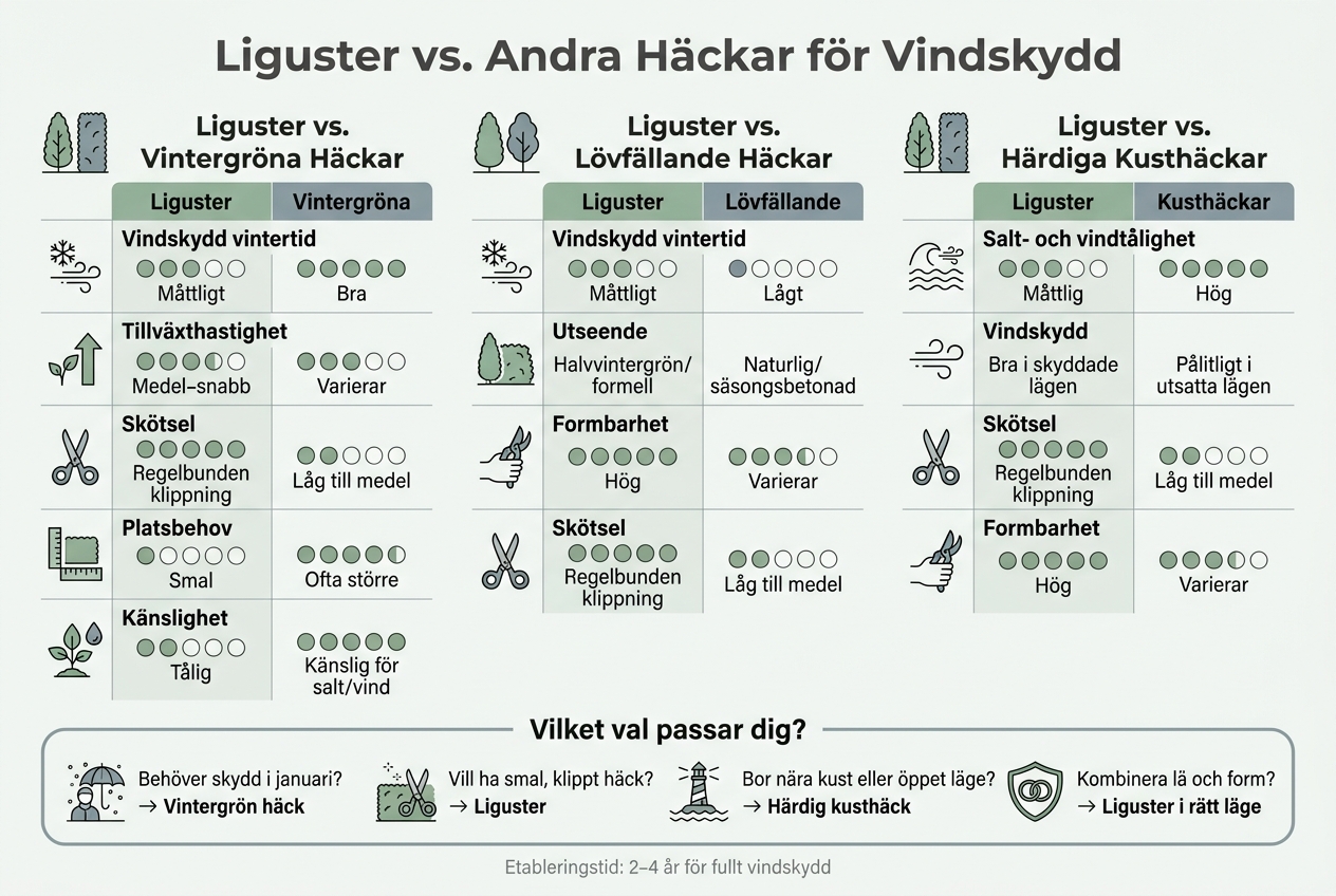 Liguster vs. Andra Häckar – Vindskydd & Egenskaper