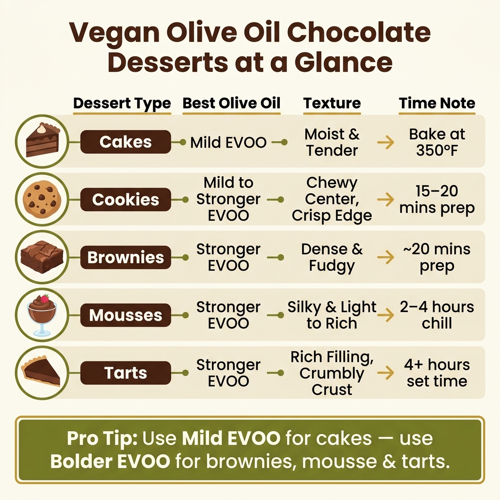 Vegan Olive Oil Chocolate Desserts: Quick Comparison Guide