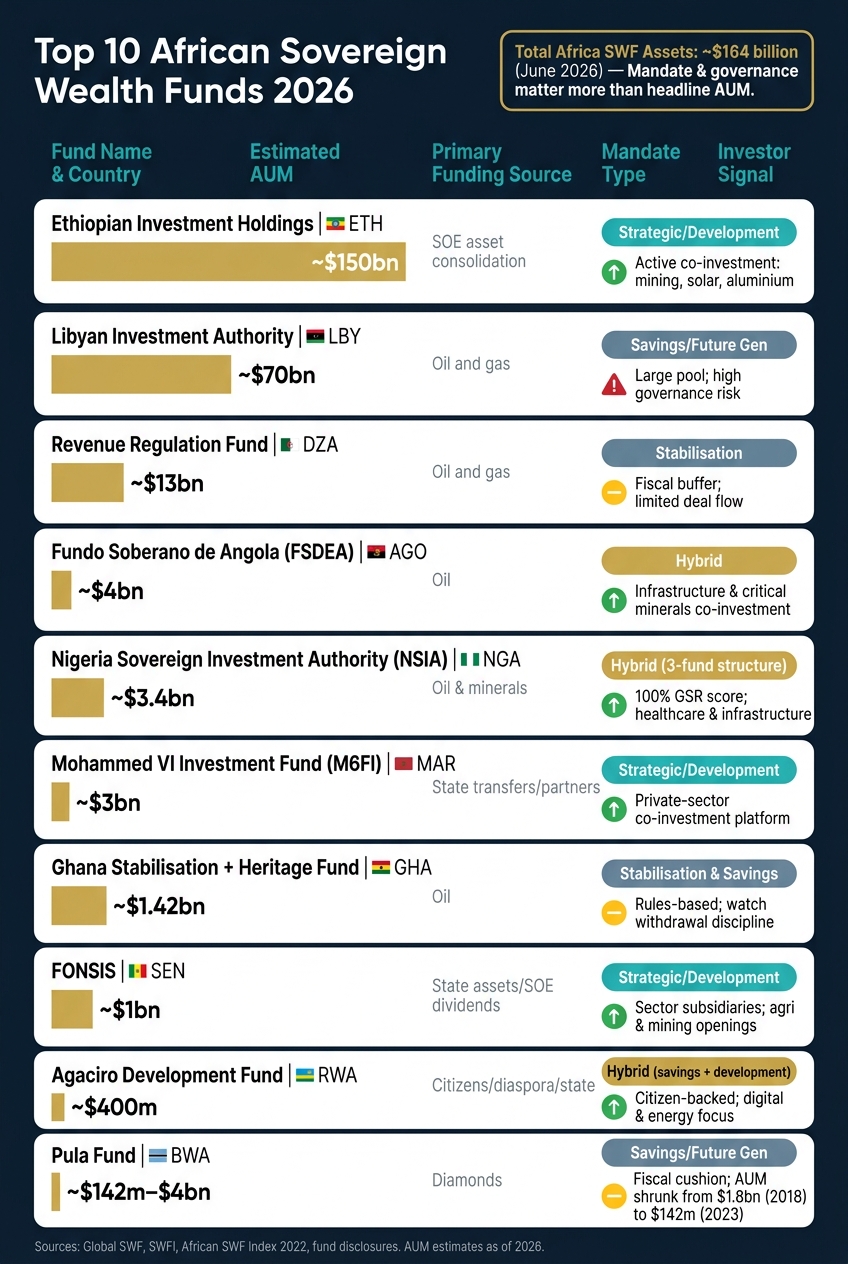 Top 10 African Sovereign Wealth Funds 2026: AUM, Mandate & Investor Signal