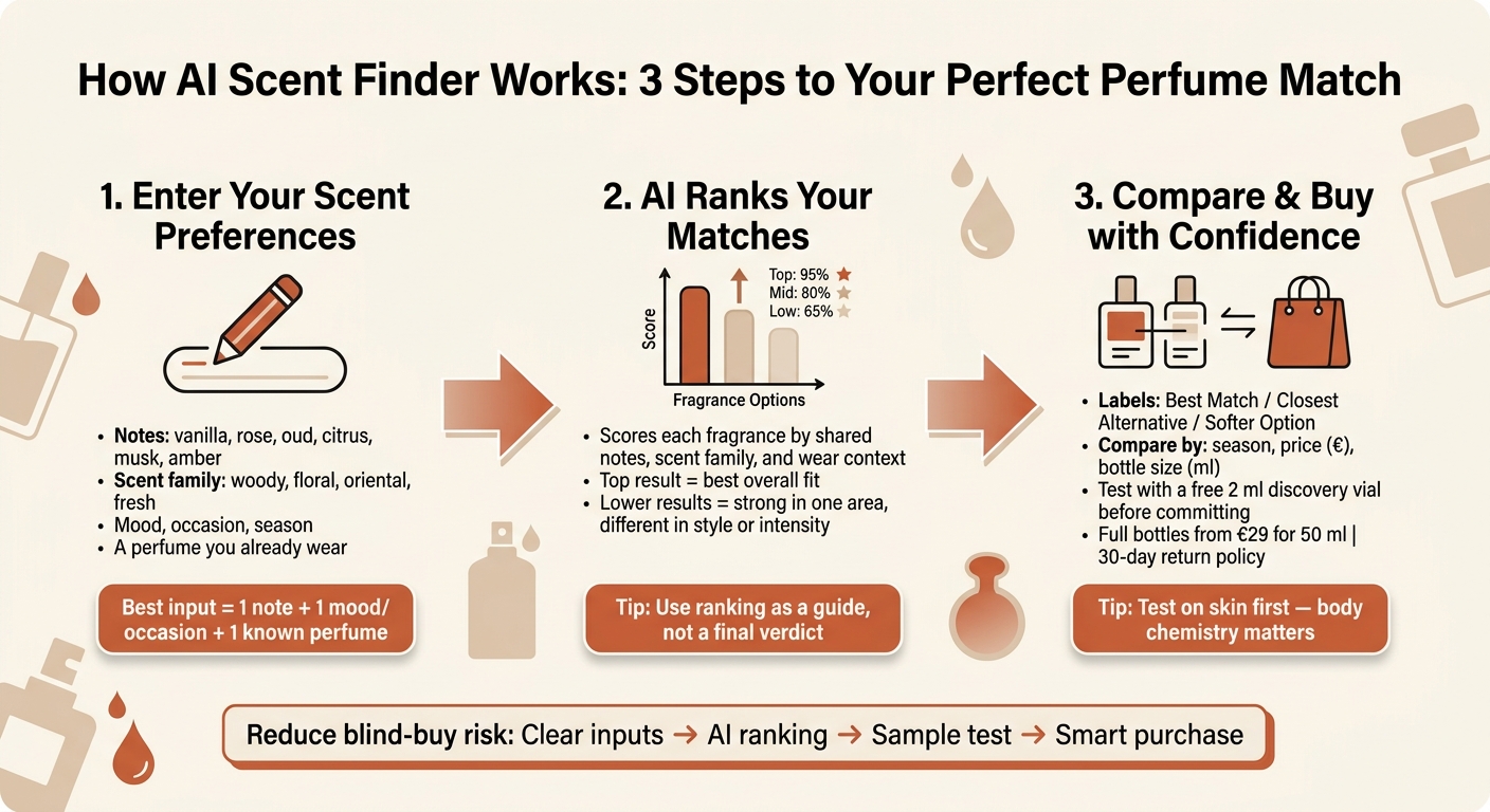 How AI Scent Finder Works: 3 Steps to Your Perfect Perfume Match