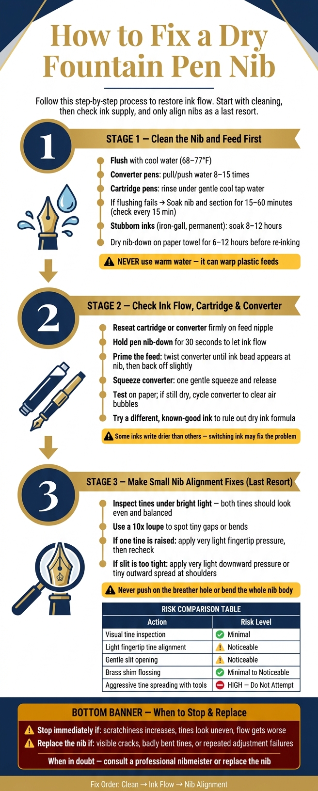 How to Fix a Dry Fountain Pen Nib: Step-by-Step Guide