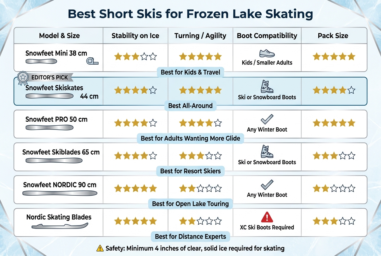 Best Short Skis for Frozen Lake Skating: Side-by-Side Comparison