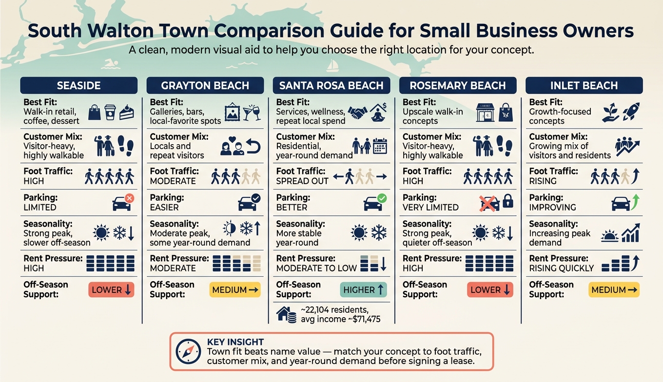 South Walton Town Comparison Guide for Small Business Owners