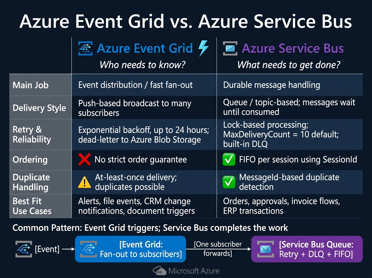 Azure Event Grid vs Service Bus: When to Use Which