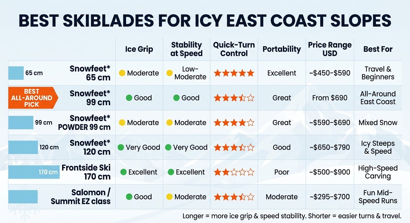 Best Skiblades for Icy East Coast Slopes: Side-by-Side Comparison