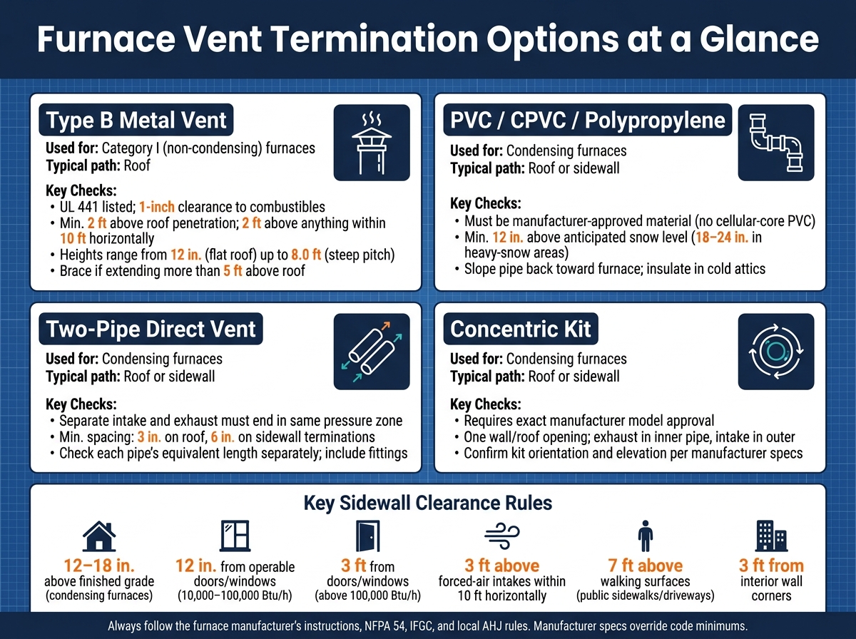 Furnace Vent Termination Options: Side-by-Side Comparison Guide