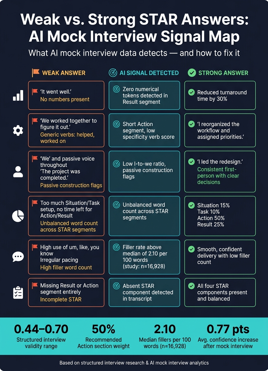 Weak vs. Strong STAR Answers: AI Mock Interview Signal Map