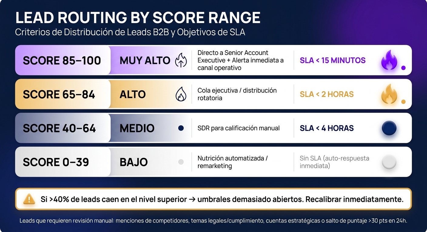 Lead Routing by Score: SLA, Owner & Action at a Glance
