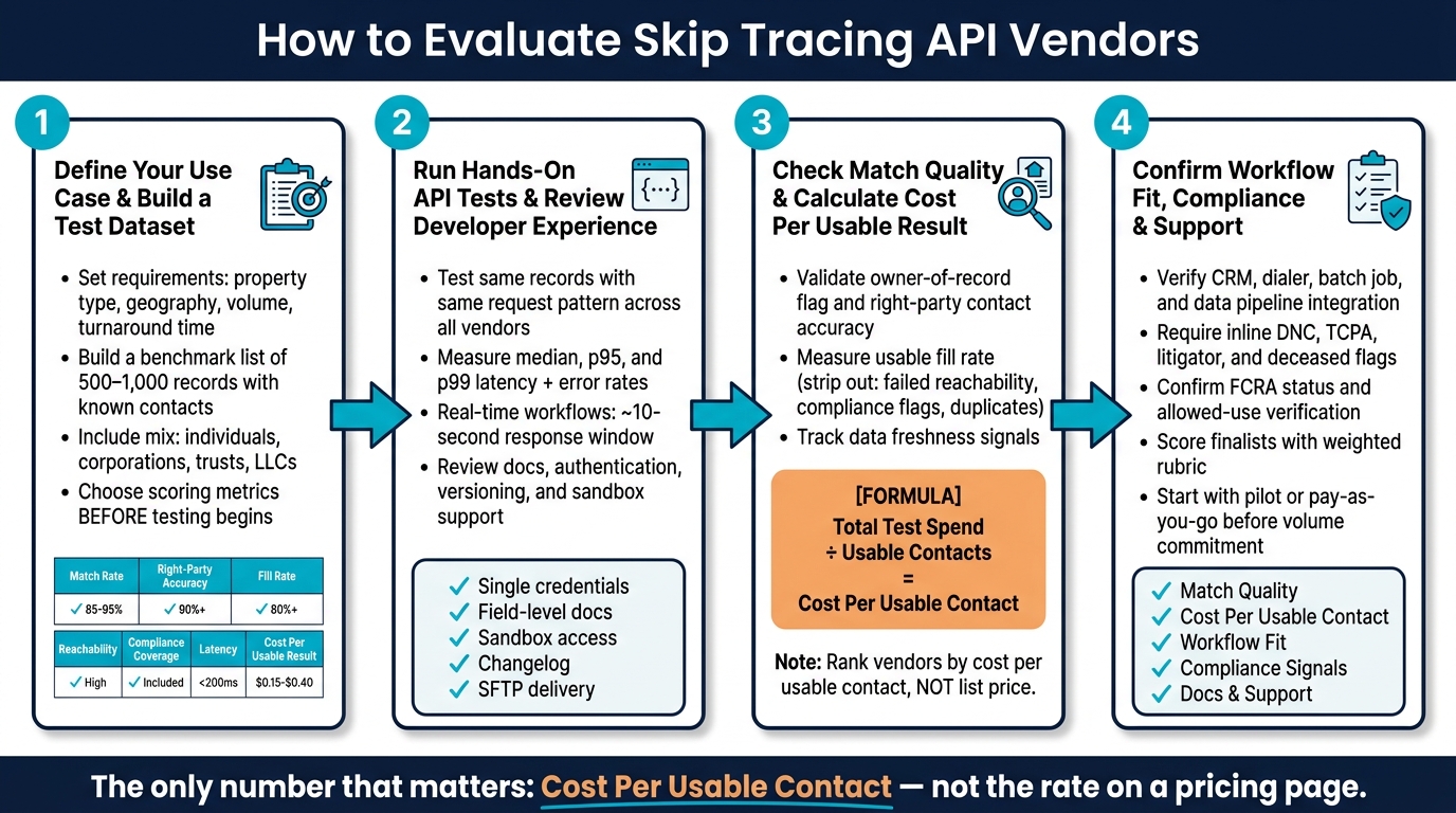 How to Evaluate Skip Tracing API Vendors: A 4-Step Framework