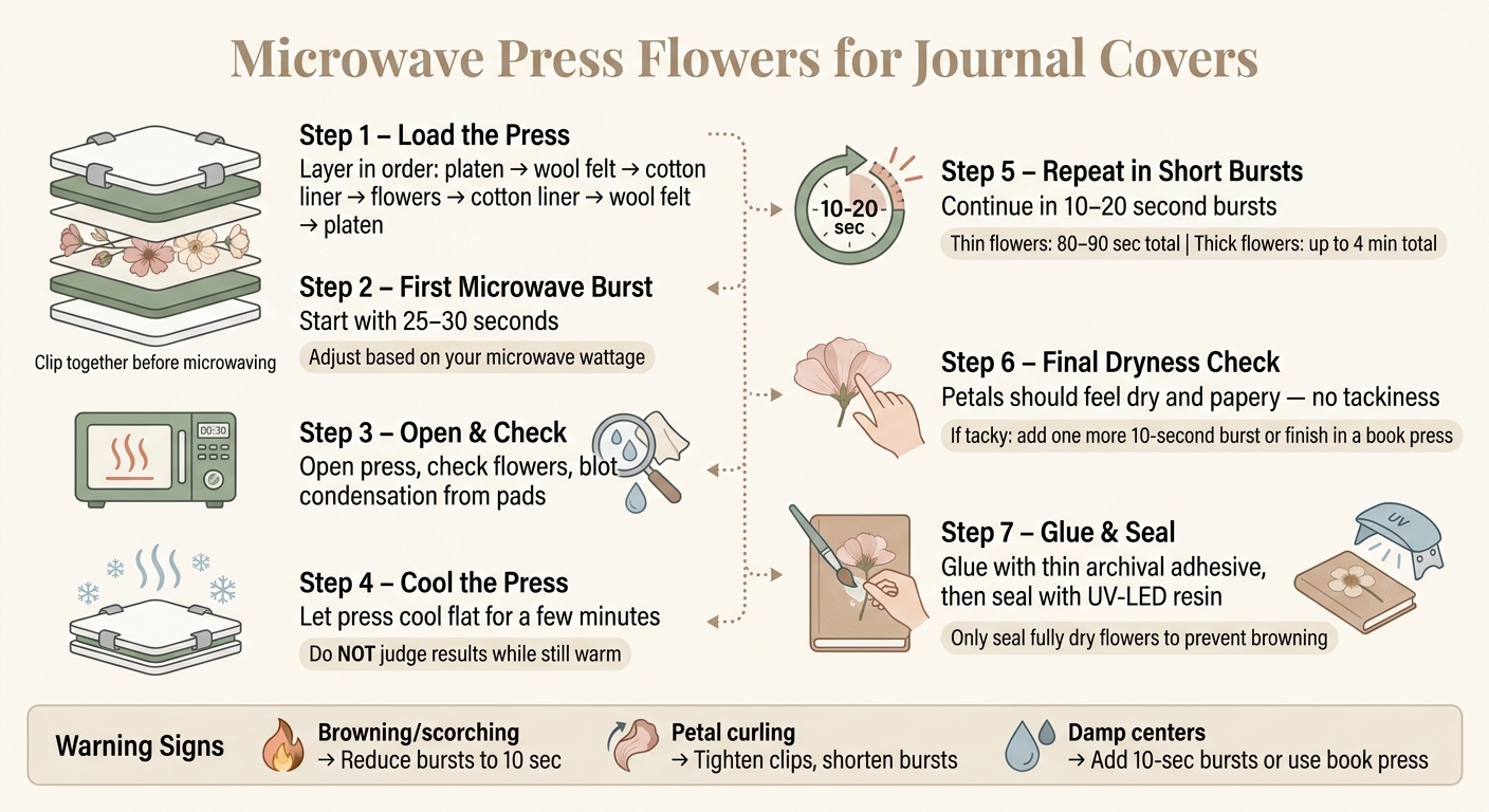 How to Microwave Press Flowers for Journal Covers: Step-by-Step Guide