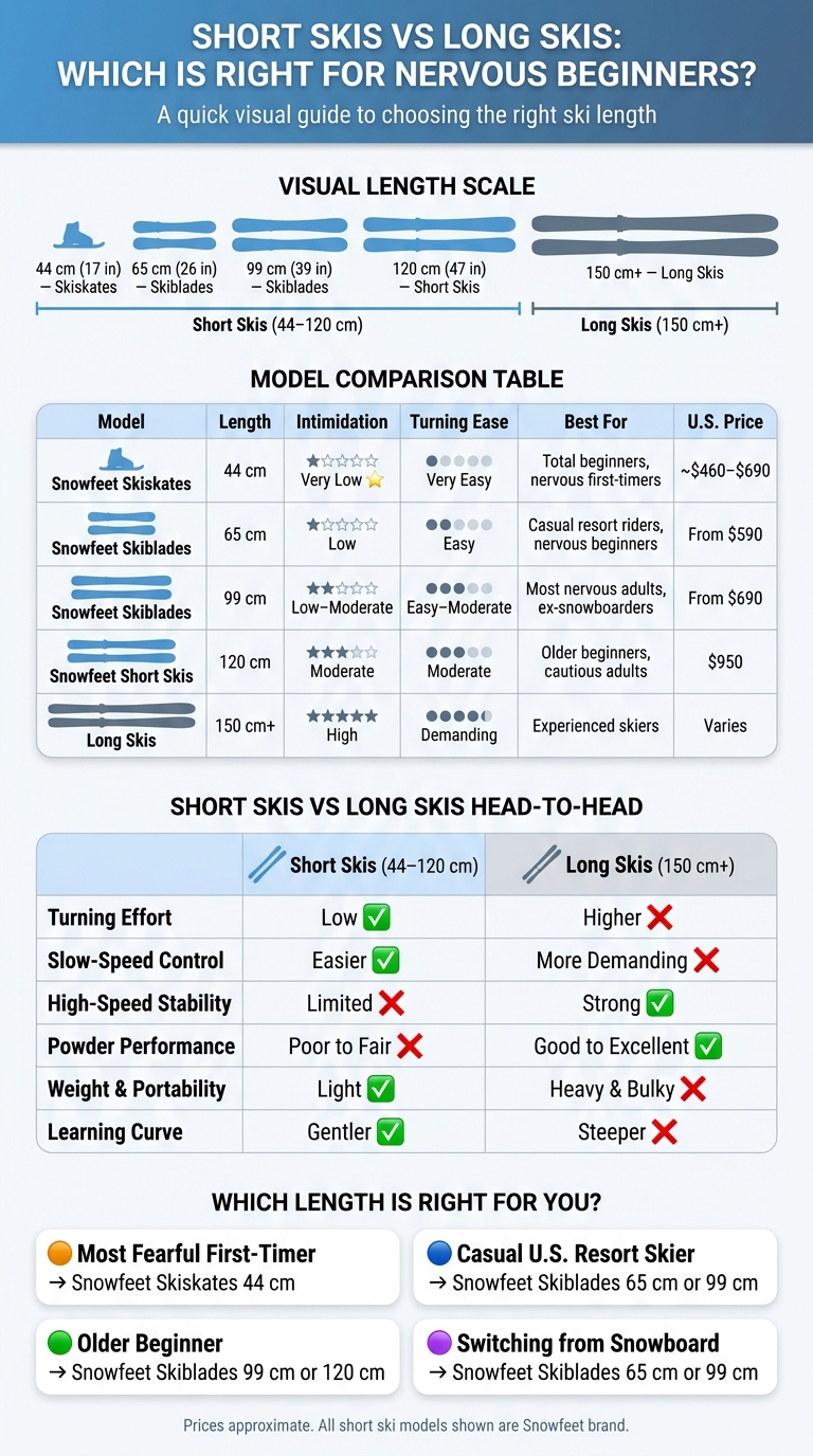 Short Skis vs Long Skis: Which Is Right for Nervous Beginners?