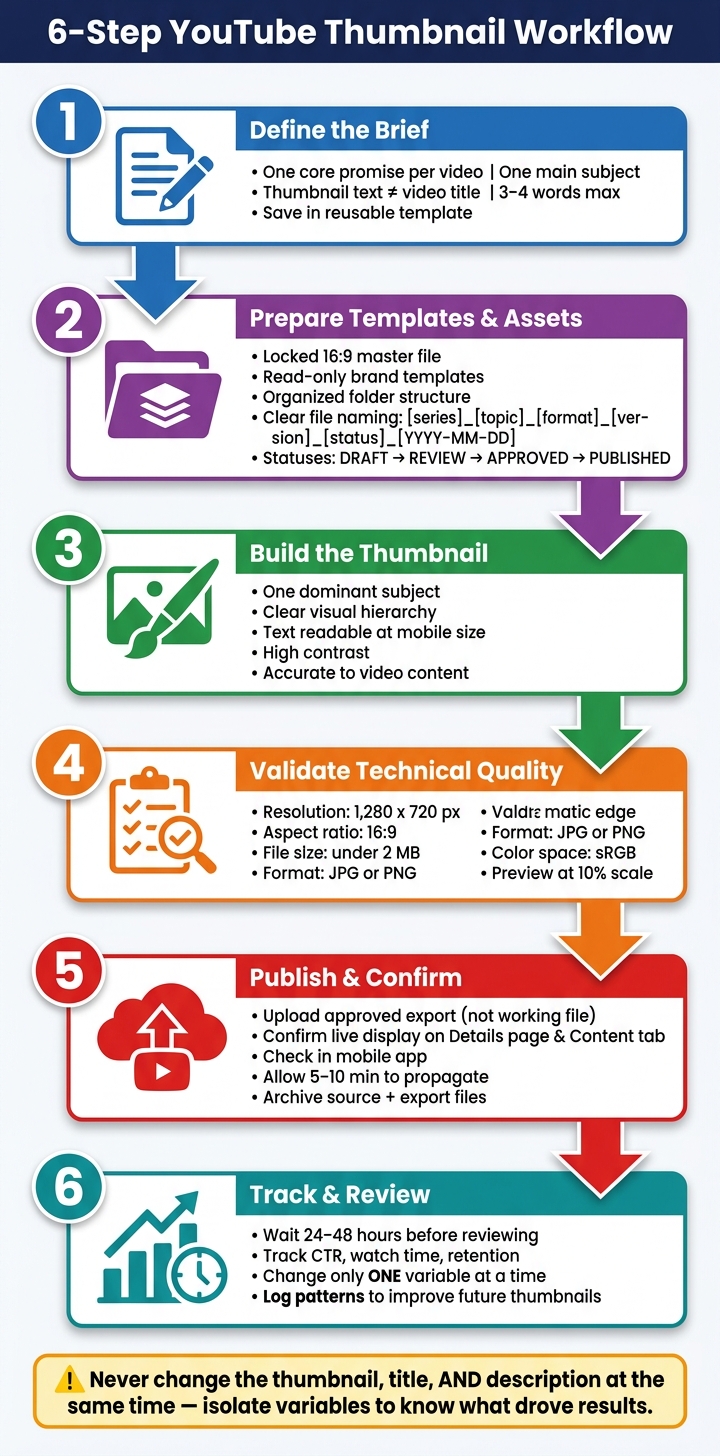 6-Step YouTube Thumbnail Workflow: From Brief to Review