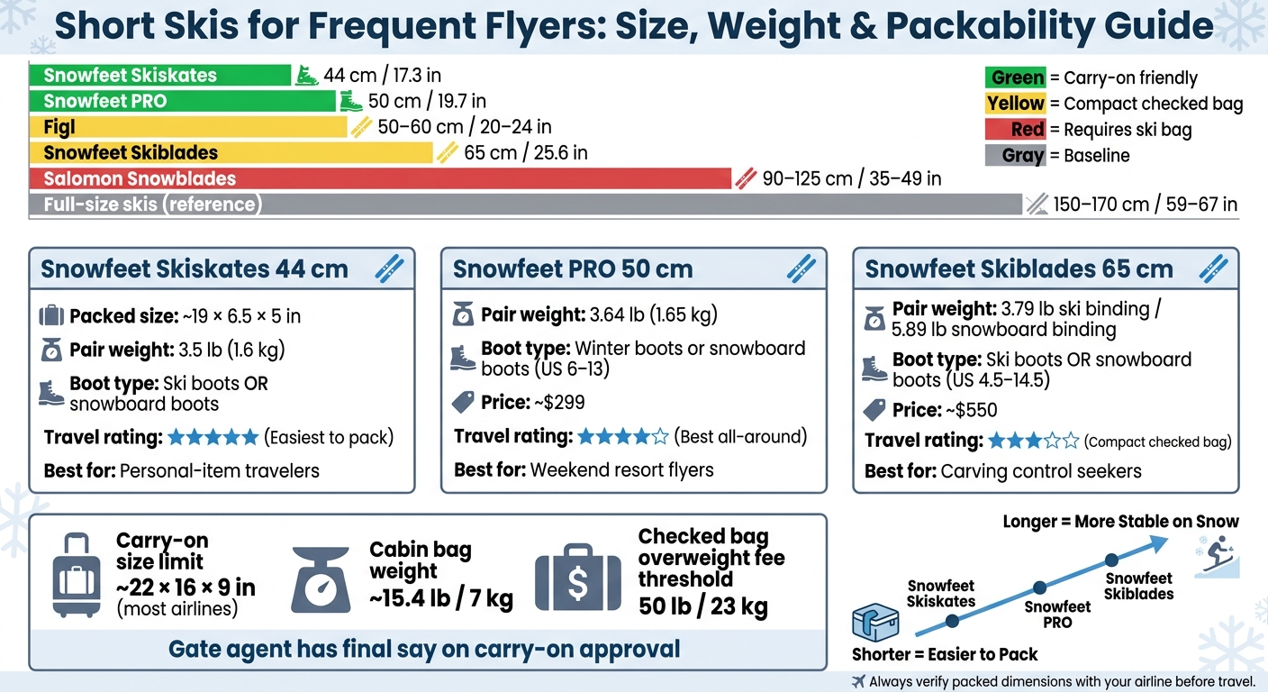 Short Skis for Travel: Size, Weight & Packability Compared