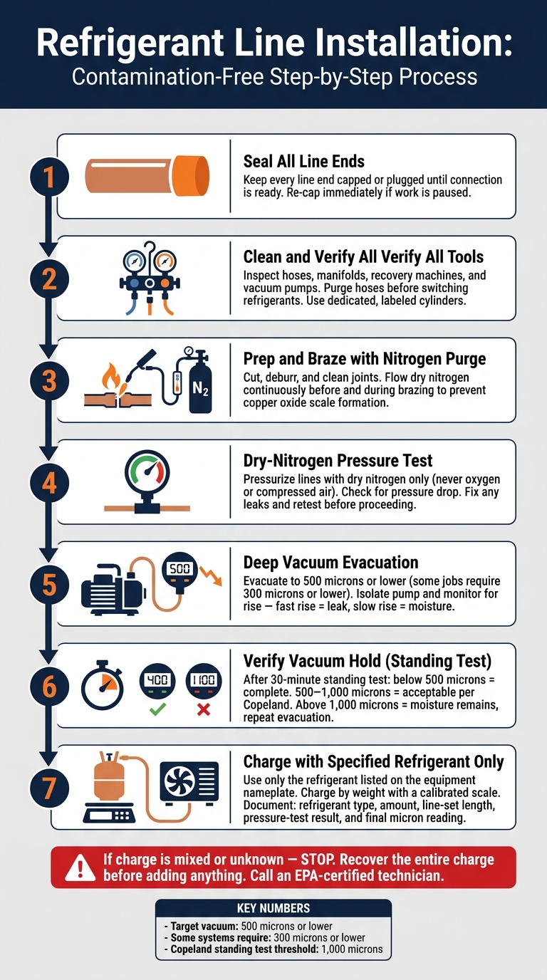 Refrigerant Line Installation: Contamination-Free Process Checklist