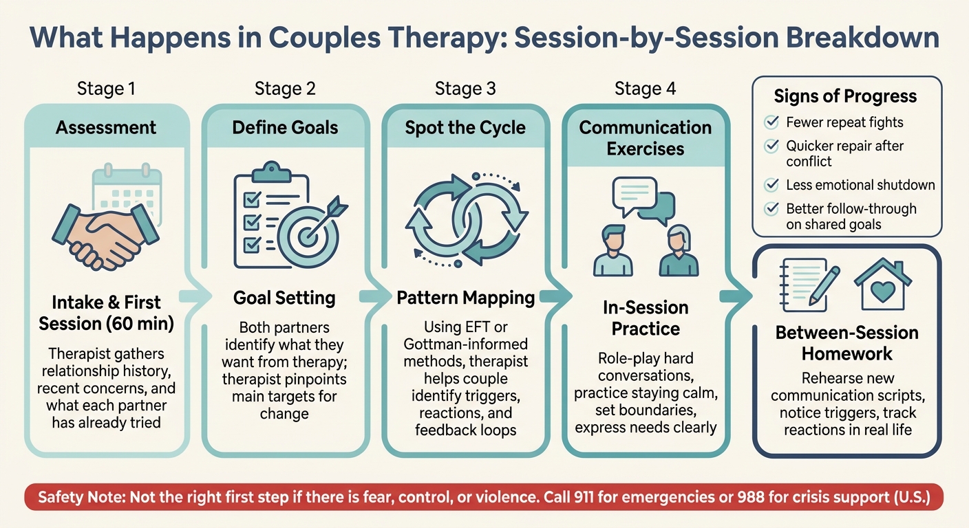What Happens in Couples Therapy: Session-by-Session Breakdown