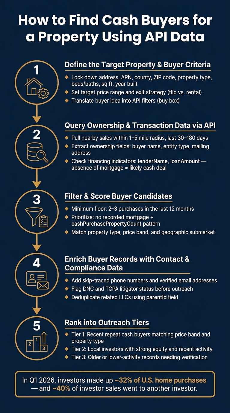 How to Find Cash Buyers Using API Data: 5-Step Workflow