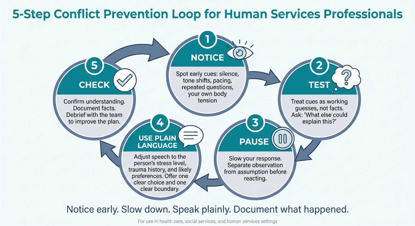 5-Step Conflict Prevention Loop for Human Services Professionals