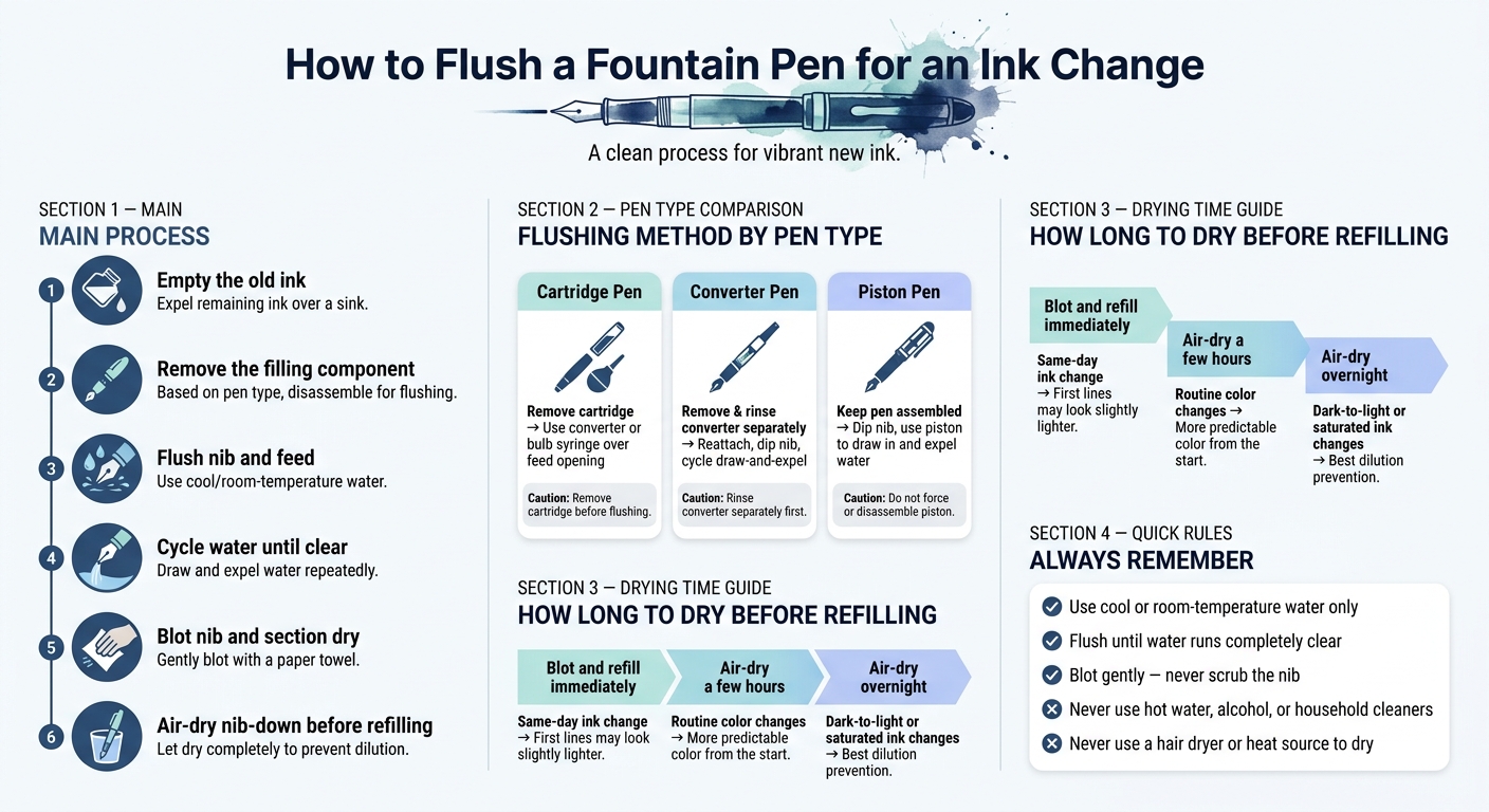 How to Flush a Fountain Pen for an Ink Change