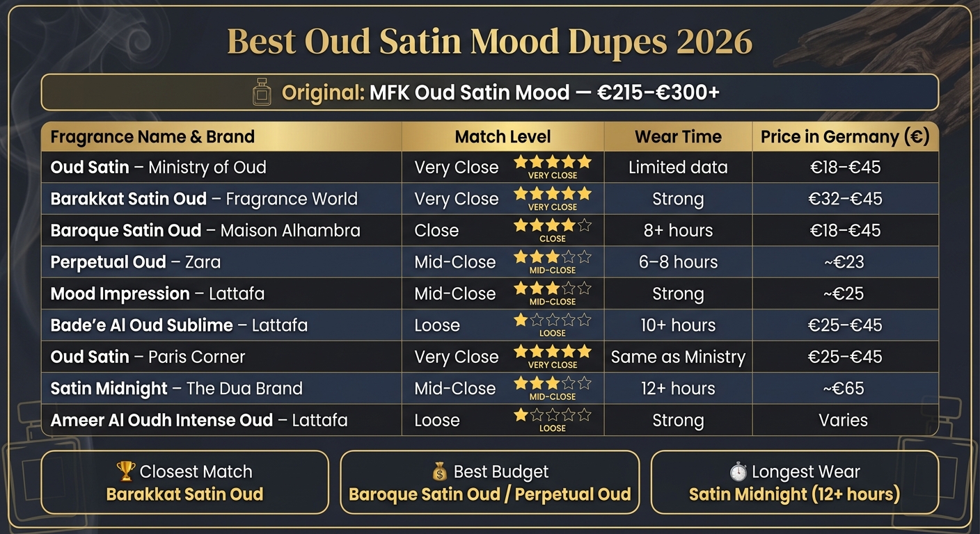 Best Oud Satin Mood Dupes 2026: Price vs. Match Comparison