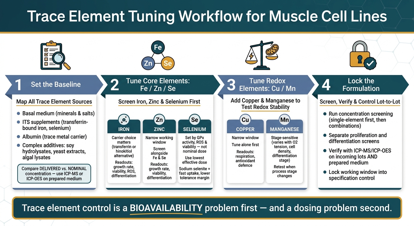 Trace Element Optimization Workflow for Muscle Cell Lines