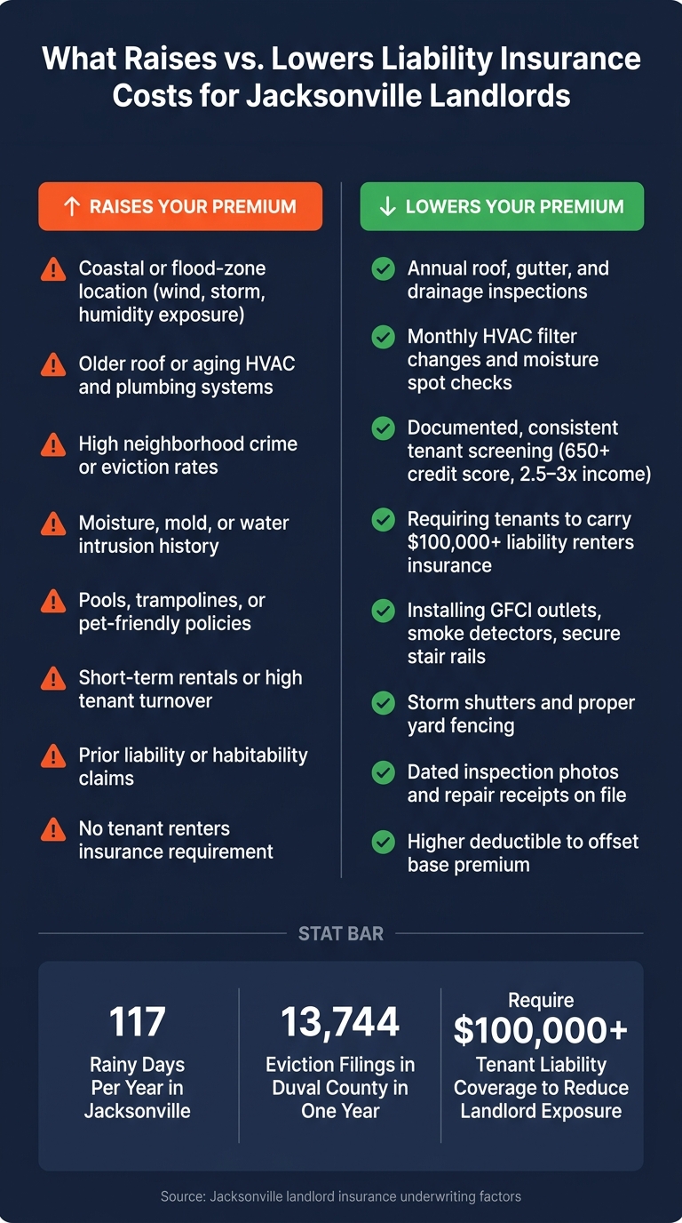 What Raises vs. Lowers Liability Insurance Costs for Jacksonville Landlords