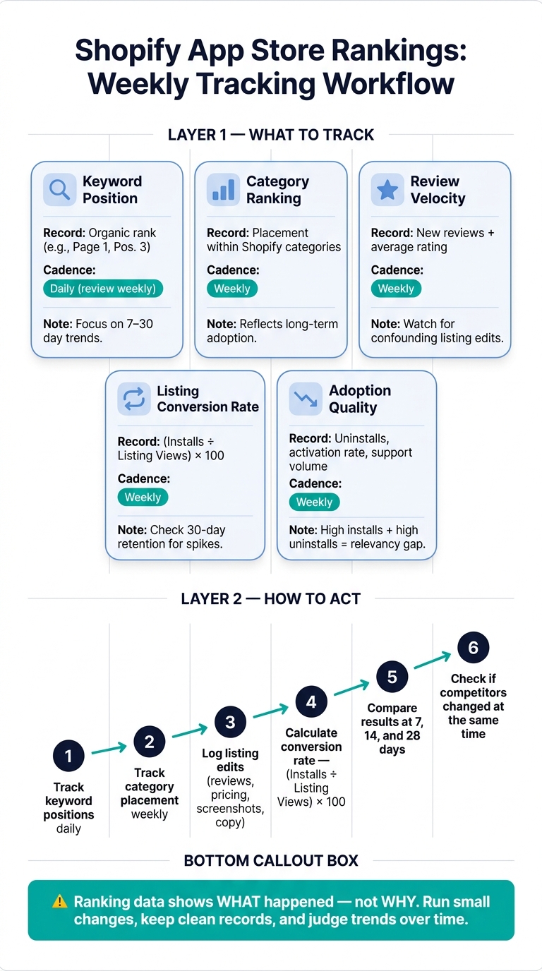 Shopify App Store Rankings: Weekly Tracking Workflow