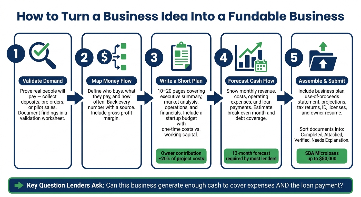 How to Turn a Business Idea Into a Fundable Startup Loan Application