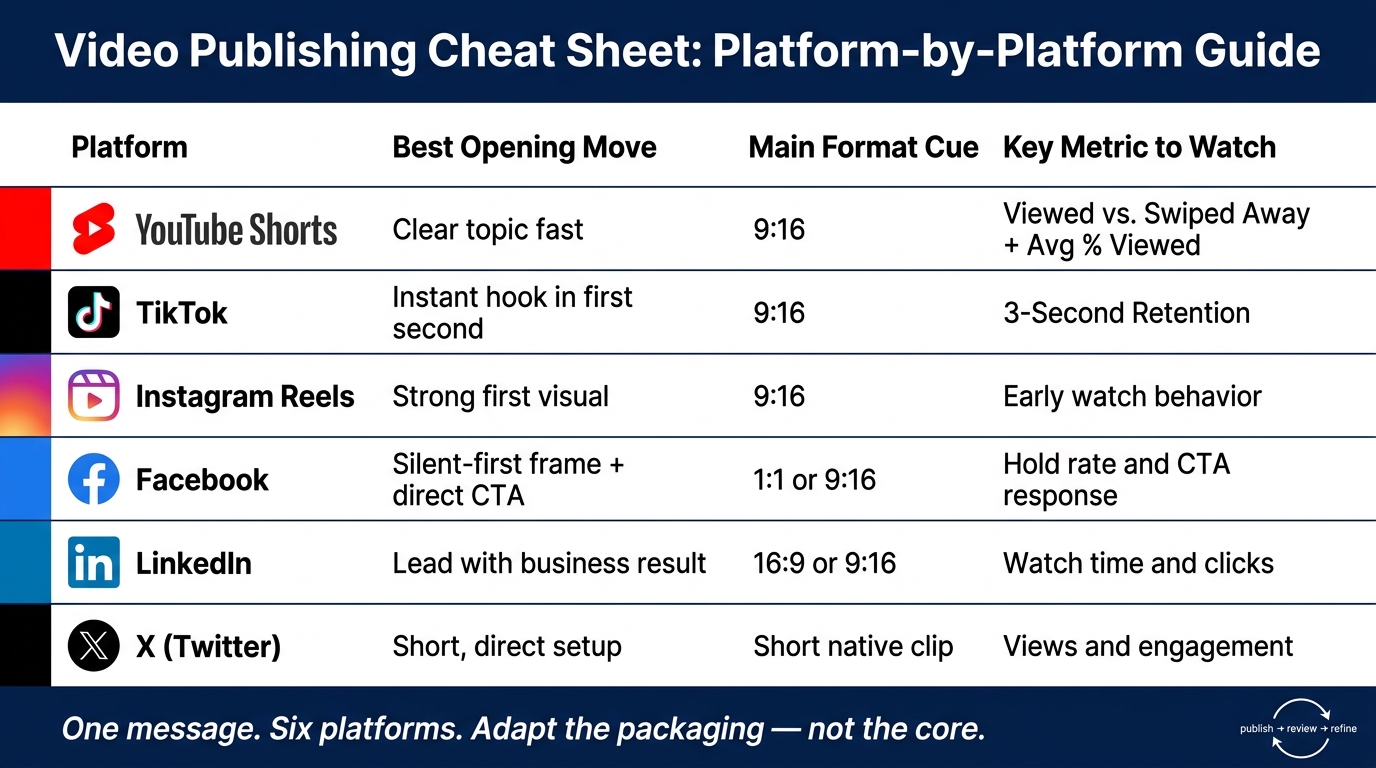 Video Publishing Cheat Sheet: Platform-by-Platform Guide