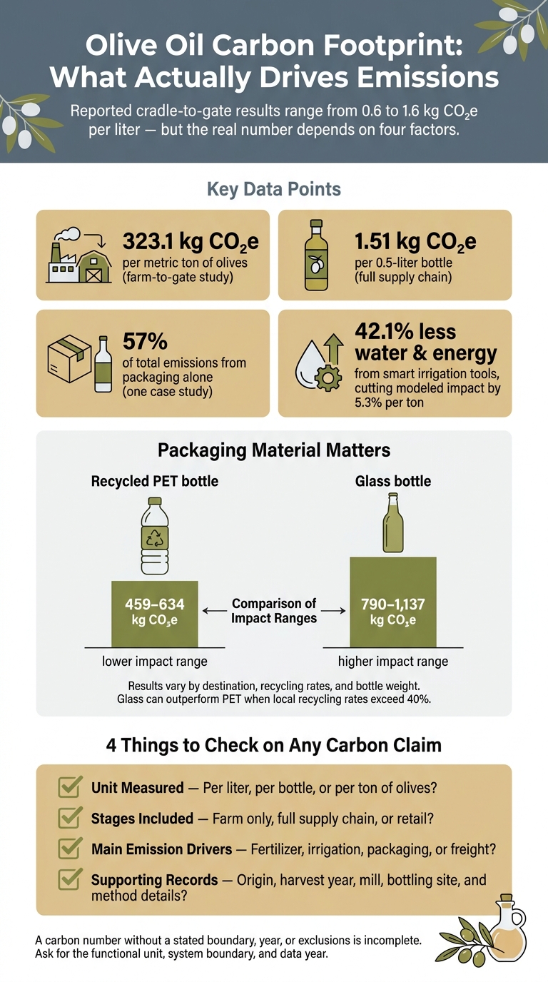 Olive Oil Carbon Footprint: Key Emission Drivers & What to Check