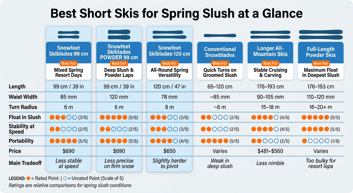Best Short Skis for Spring Slush: Side-by-Side Comparison