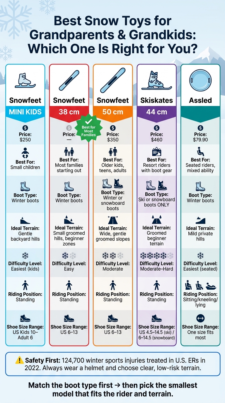 Best Snow Toys for Grandparents & Grandkids: Side-by-Side Comparison
