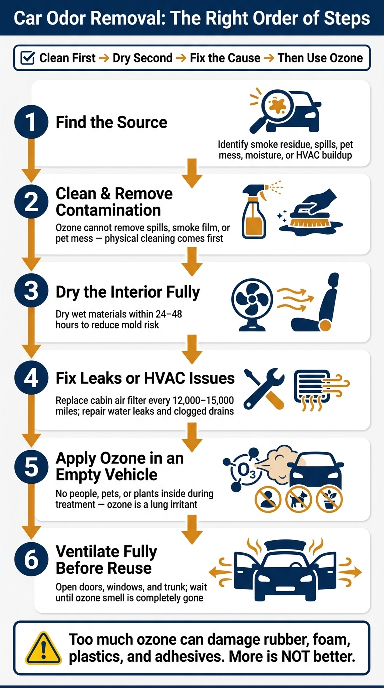 Car Odor Removal: The Right Order of Steps