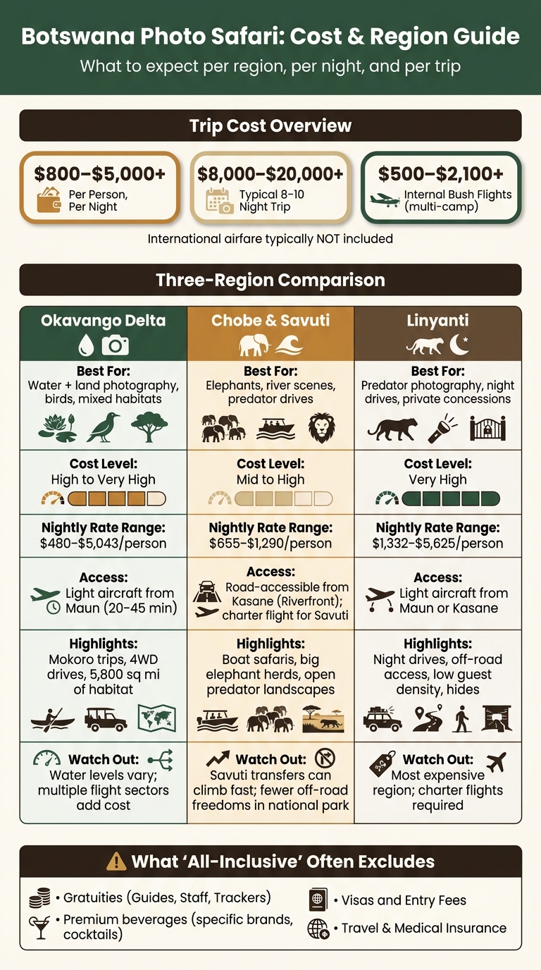 Botswana Photo Safari: Region-by-Region Cost & Photography Comparison