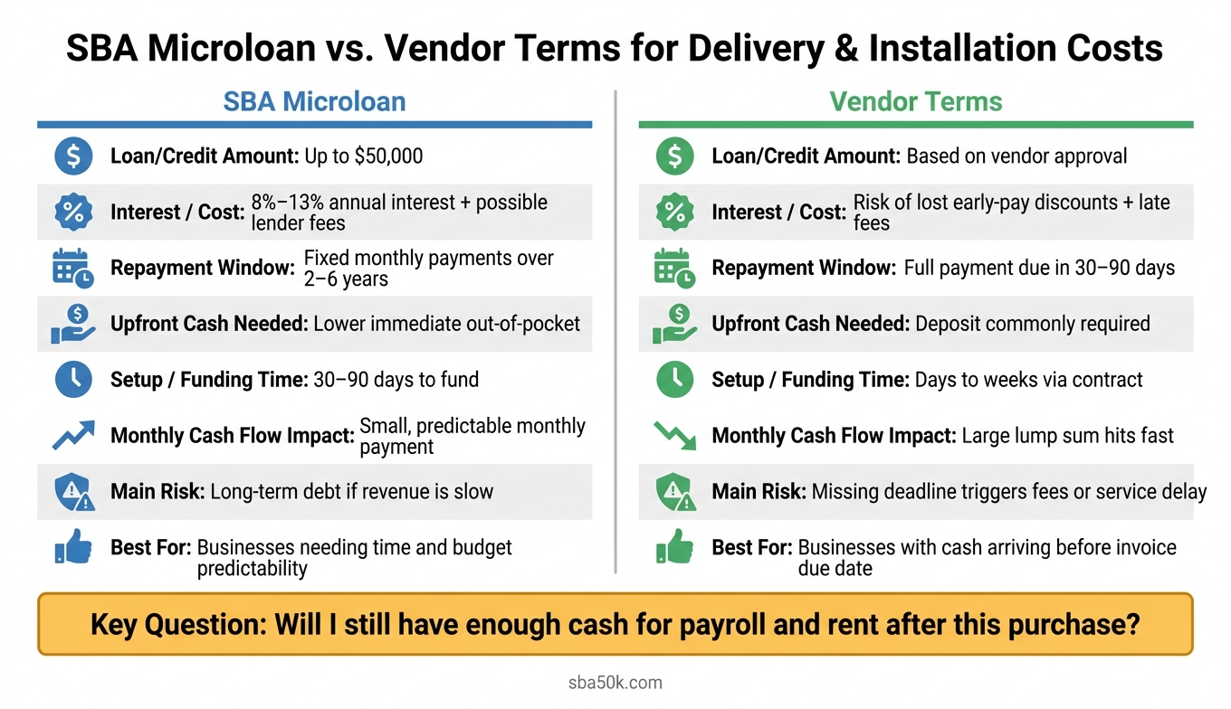 SBA Microloan vs Vendor Terms: Side-by-Side Comparison