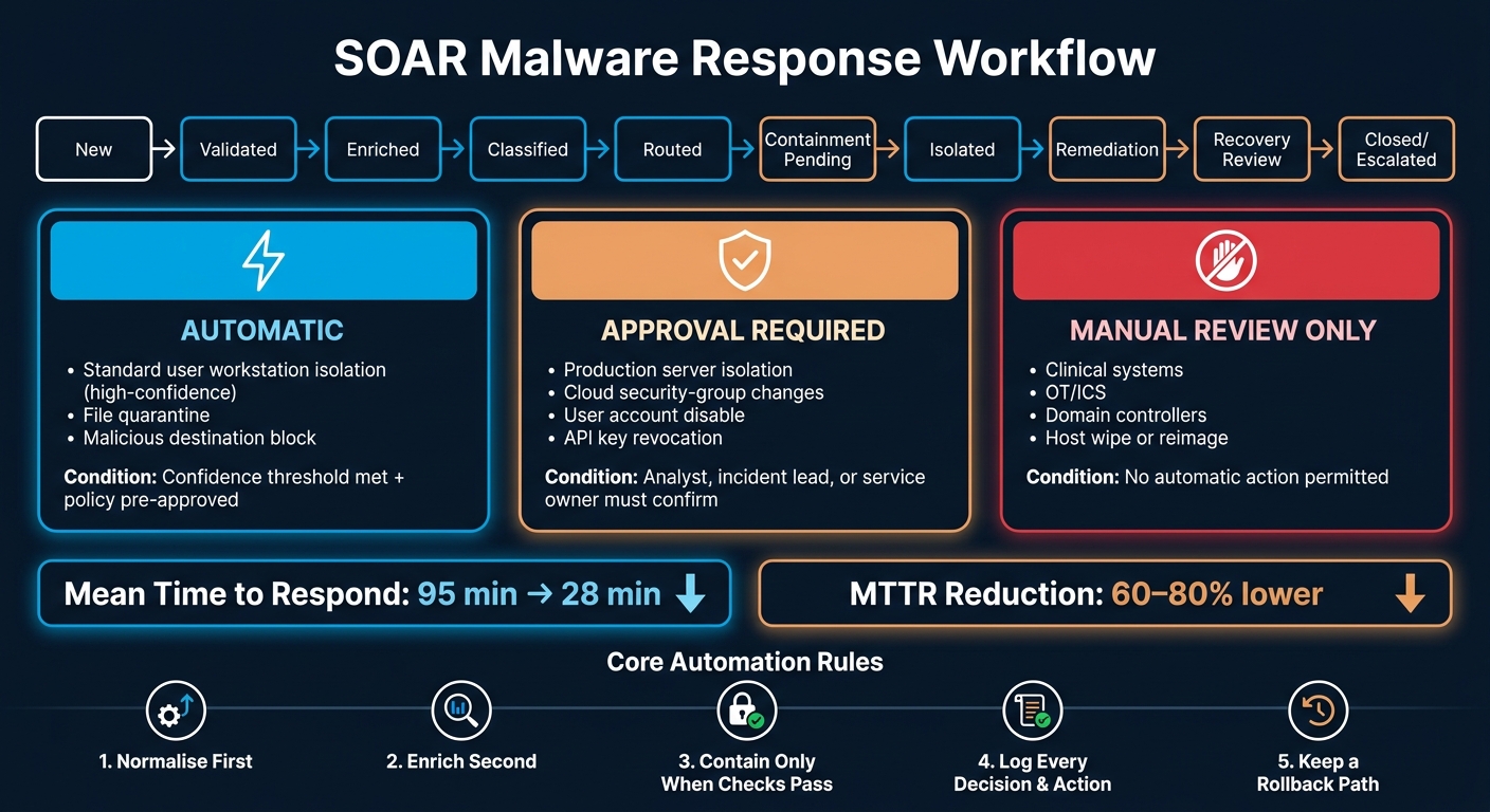SOAR Malware Response Playbook: Workflow States &amp; Automation Gates